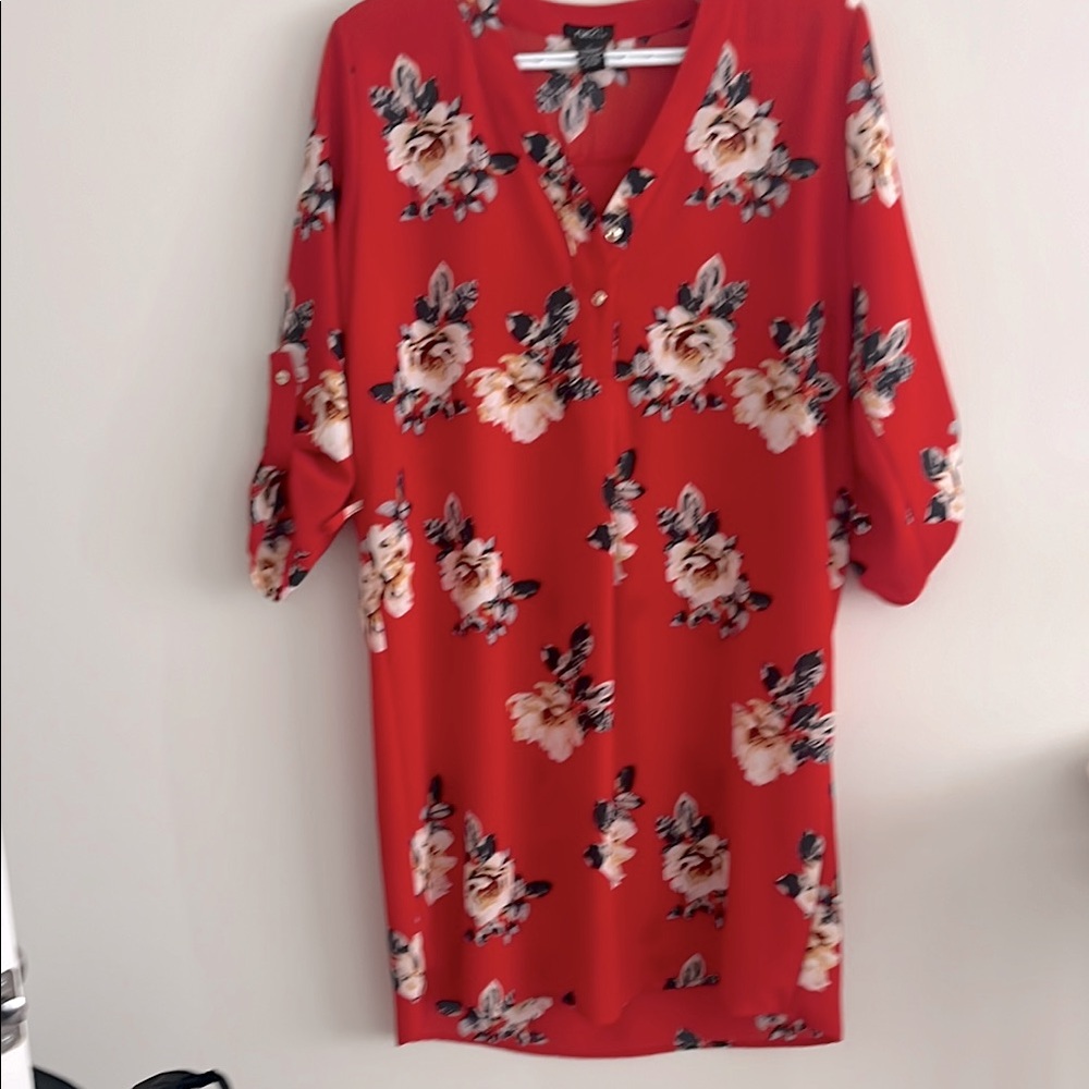 Floral Red Dress size M